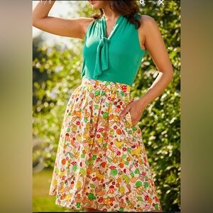 Modcloth Colorful Garden Midi Skirt L